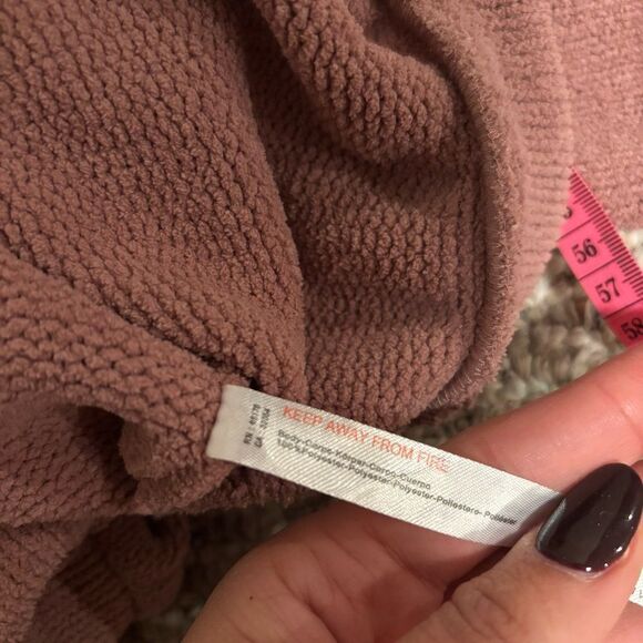 Free People Beach Happy Balloon Sleeve Pullover Sweater Pink Mauve- Size Medium - Picture 10 of 11